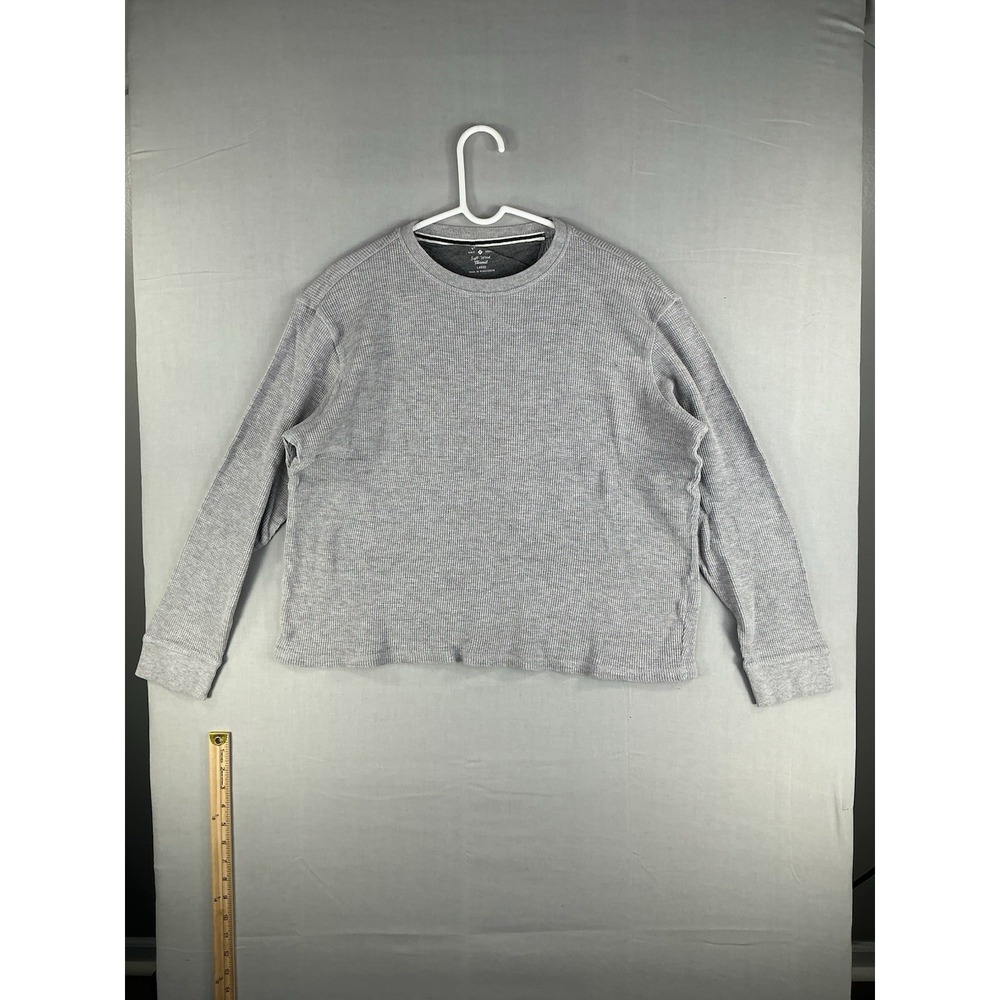 Member's‎ Mark Men's Large Soft Wash Thermal Shirt Waffle Knit Grey Heather L